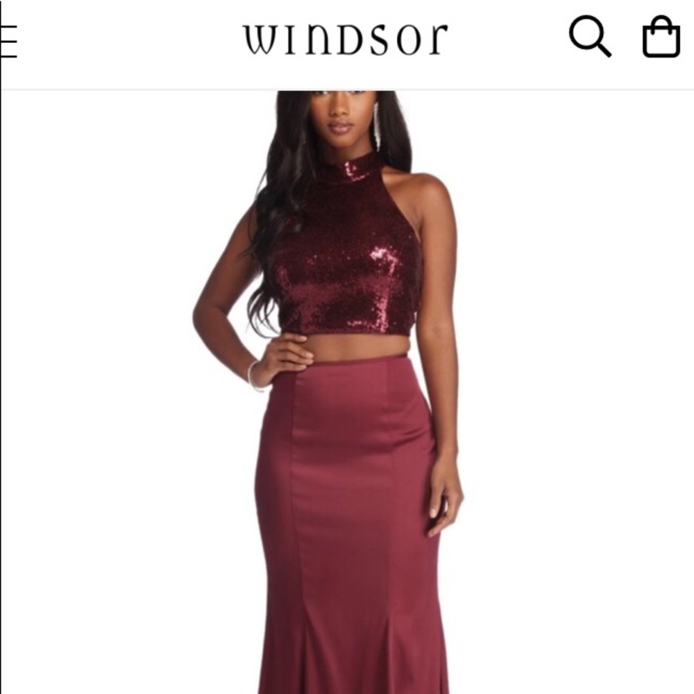 2 piece prom dress